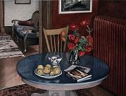 Blue Table, Pears nd Zinnias 1976 18x24
